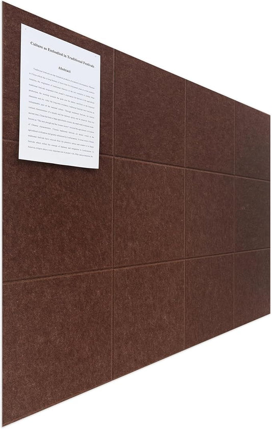 Large Felt Bulletin Board(48" x 36"),Cork Board Alternative,12 Pack Felt Wall Tiles with Safe Removable Adhesive Tabs,Notice Pin Board/Message Board/Vision Board for Office, School & Home