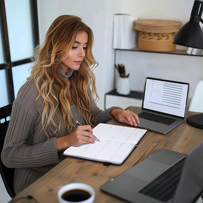 Undated Weekly and Monthly Planner, Cofullsky Weekly To Do List Planner Notebook with Unique Lettering Ribbon A5 Size Personalized Present Suitable for Women Men Teachers Kids (Letter E)