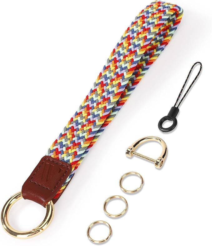 Wristlet Keychain for Women Stretchy Wrist Keychain Lanyard for Phone Case Wallet Id Card Badges (Candy)