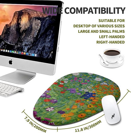 Hokafenle Ergonomic Mouse Pad Wrist Support, Terraced Slope Carpal Tunnel Wrist Pad for Mouse with Unibody Memory Foam, Wrist Rest Pain Relief Mousepad (Garden Farm, 11.8x7.9 in)