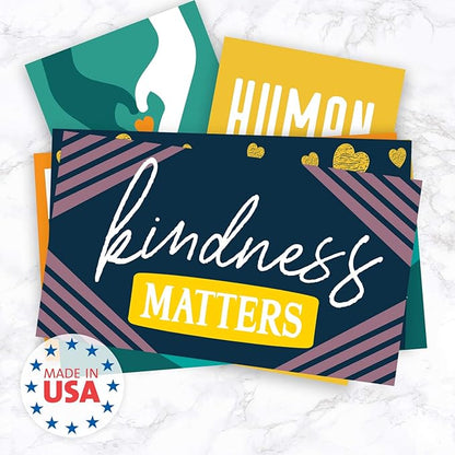 Unity Mini Note Cards / 50 Peace And Kindness Cards / 25 United Designs / 2" x 3.5" Inspirational Flat Mini Business Card Sized Notes/Made In The USA