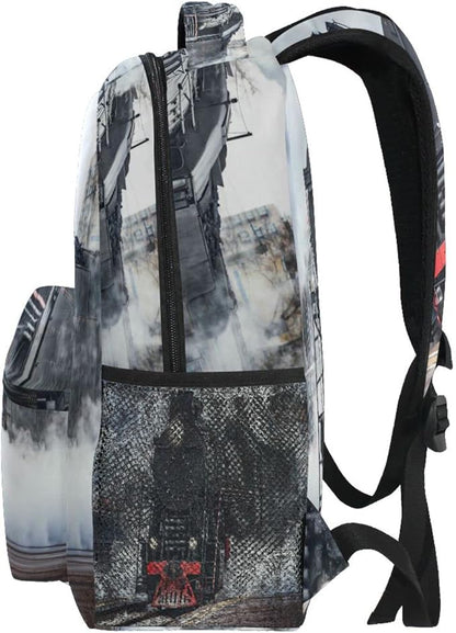 AUUXVA Custom School Backpack for Boys Kids with Name/Text Personalized Bookbag Add Your Name Customized Backpack Train School Bag Laptop Backpack Travel Camping Daypack