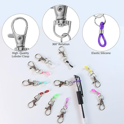 10PCS Retractable Pen Holders - Clip on Pens for Badge Reel, Perfect Pen Holder for Lanyard, Nurses, and X-ray Marker Holder