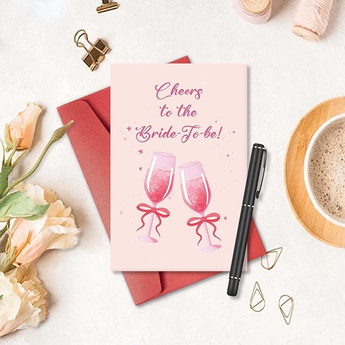 Sweet Bridal Shower Card for Bride To Be, Funny Wedding Congratulations Card for Woman Her, Cute Wedding Shower Card for Friends, Bachelorette Gifts for Bride, Cheers to the Bride to be