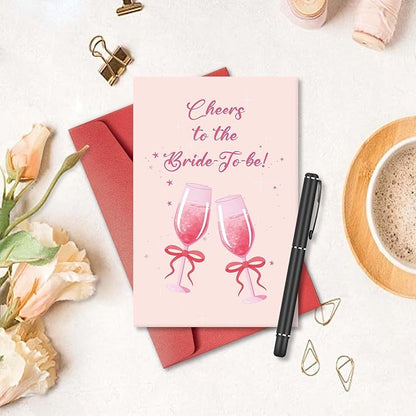 Sweet Bridal Shower Card for Bride To Be, Funny Wedding Congratulations Card for Woman Her, Cute Wedding Shower Card for Friends, Bachelorette Gifts for Bride, Cheers to the Bride to be