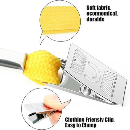 100Pcs Clear Plastic Horizontal Name Tags Badge ID Card Holders and 100Pcs Lanyards with Clip (Yellow)