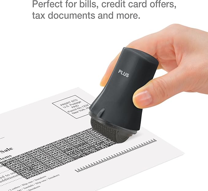 Guard Your ID ADVANCED WIDE Roller Identity Theft Prevention Security Stamp BLACK
