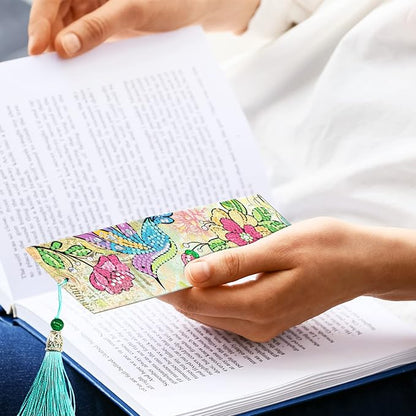 pigpigboss Flower Birds Bookmark Diamond Painting Kit 2 Pieces Diamond Painting Arts Flower Bookmark Diamond Painting Set for Adult Book Decor Bookmark Diamond Dot (21 X 6 CM)