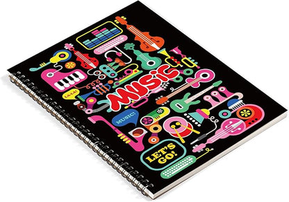 MAXCURY Blank Sheet Music Composition Manuscript Staff Paper Art Music Notebook Black 100 Pages 26x19cm (Music Factory)