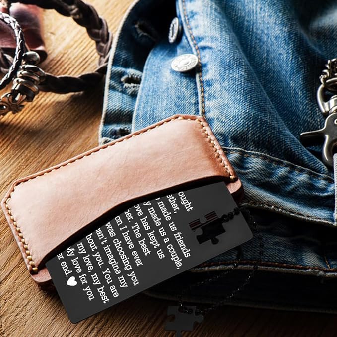 llxxeyopqdxz Husband Gifts: Birthday & Anniversary Cards for Men, Wallet Insert Love Notes