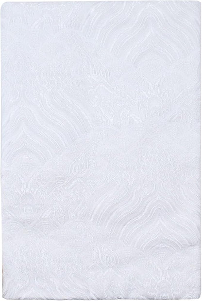 BLBMH Chinese Book Covers with Tassel Bookmark Book Cover Adjustable Book Sleeve Cover for A5 Books Embroidered Brocade Softcover Protector for Notebook Planner Bible - White