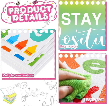 Honoson 24 Pcs Bulk Inspirational Privacy Folders for Students Cardboard Test Privacy Boards Motivational Words Desk Dividers Shield for Classroom School Study Supplies, 6 Styles(Energetic)