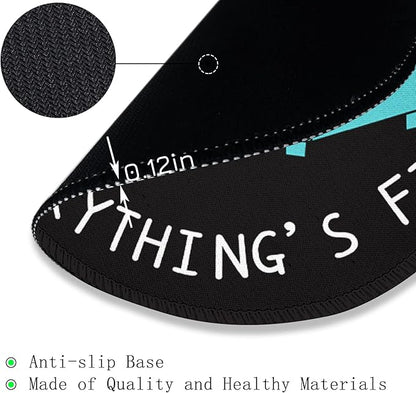 Dumpster on Fire Round Mouse Pad 8.6 x 8.6 Inch, Cute Funny Mousepad for Laptop Gaming, Stitched Edge Non-Slip Rubber Base, Home Office Decor Desk Accessories, It's Fine I`m Fine Everything is Fine