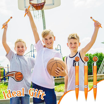 Zhanmai 24 Pcs Novelty Basketball Pens Sports Ballpoint Pens Basketball Party Favors Desk Cool Writing Tool for Students Supplies Stationery School Office Decor(Orange,Basketball)