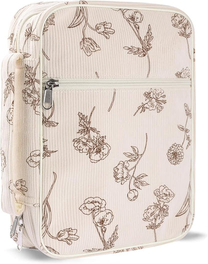 Bible Cover Case for Women,Large Bible Tote Bags for Women Organizer Corduroy Bible Carrying Case for Girls,Bible Study Supplies Accessories Christian Gifts for Women