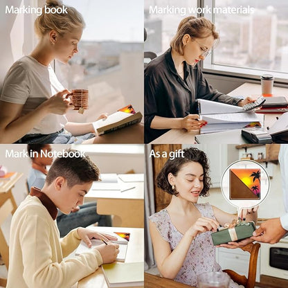 Personalized Leather Bookmarks, Fun & Cute Book Accessories for Reading Lovers, Unbreakable Page Markers for Women Men Girls Boys Student Teacher Kids Retirement Birthday Gifts (Sunset Sea)