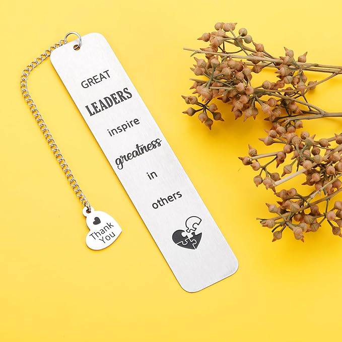 Great Leaders Gift for Bosses Day Bookmark Boss Lady Promotion Gifts for Women Mentor Boss Gifts for Men Birthday New Job Retirement Farewell Going Away Holiday Christmas Valentines Day Gift