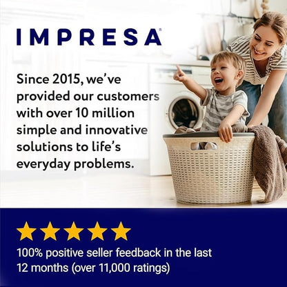 IMPRESA Large Sticky Easel Pads - 5 Pack (30 Sheets Per Pad) - Flip Charts for Classroom and Office - Sticks onto Walls and Whiteboards - White Premium Paper - No Residue (150 Sheets Total)