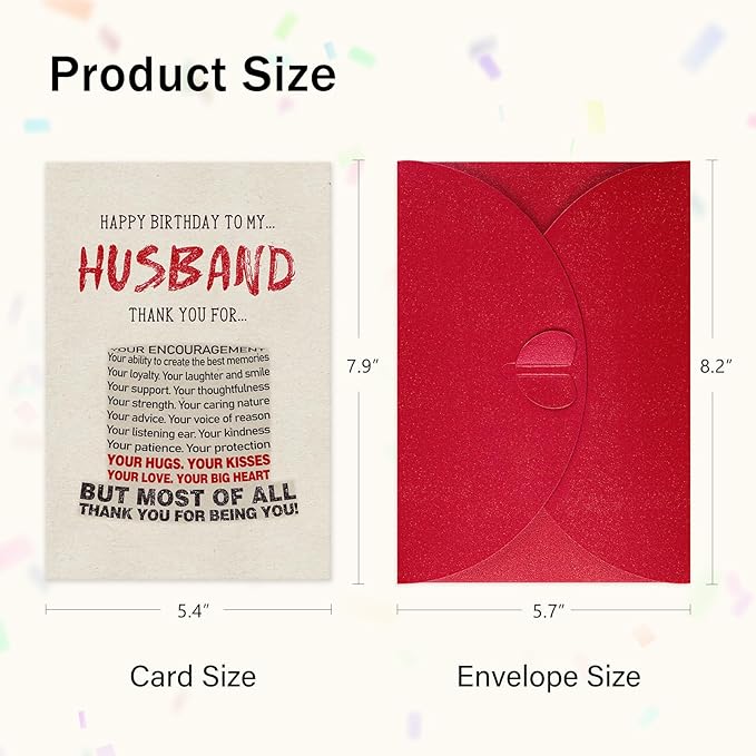 Birthday Card Gift for Husband - Romantic Husbands Birthday Card from Wife,Best Birthday Gifts for Husband,Happy Birthday To My Husbands