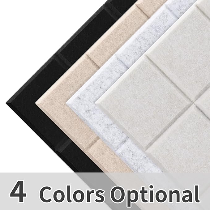 Smarpau 48"x36" Felt Bulletin Boards Felt Wall Tiles 12 Pack Large Corkboard Cork Bulletin with Removable Adhesive Tabs Square Cork Wall Tiles for Office Home Classroom Deep Camel