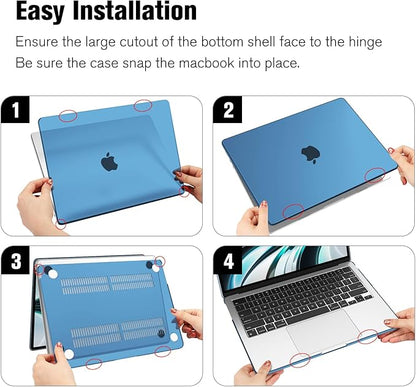 Fintie Case for MacBook Air 13.6 Inch A3113 A2681 (2022 2023 2024 Release) - Snap On Hard Shell Cover for MacBook Air 13.6" M2 M3 Chip with Liquid Retina Display and Touch ID (Crystal Ocean Blue)