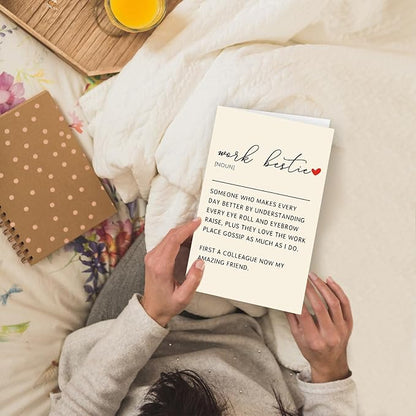 Work Bestie Definition Cards, Work Bestie Gifts for Women Coworker Partner, Birthday Gifts for Workmate