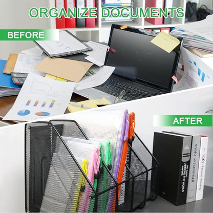 Umriox Zipper Bags, 6 Assorted Size (6 Colors, 12 Packs), Project Bags for Cross Stitch, Mesh Zipper Pouch for Office Supplies Travel Accessories and Board Games Storage