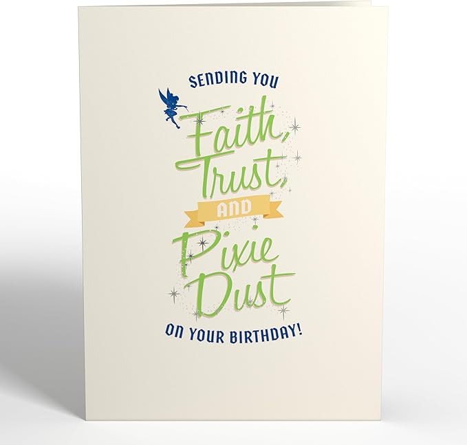 Lovepop Happy Birthday Pop-Up Card for Her and Him- 3D Disney Birthday Greeting Cards for Boys, Girls, Men, Women - Pixie Dust - 5" x 7" Tinker Bell Card - Blank Note Card & Envelope Included