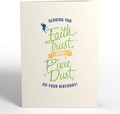 Lovepop Happy Birthday Pop-Up Card for Her and Him- 3D Disney Birthday Greeting Cards for Boys, Girls, Men, Women - Pixie Dust - 5" x 7" Tinker Bell Card - Blank Note Card & Envelope Included
