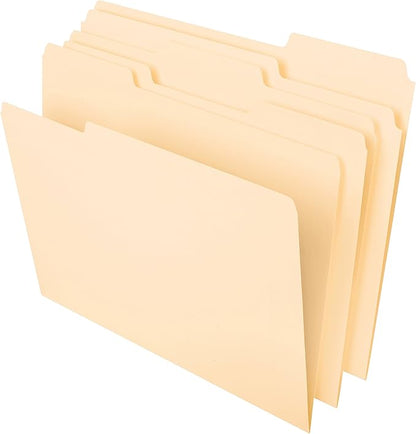 Pendaflex Classification Folders, Standard, 1 Divider, Embedded Fasteners, Letter, 10/BX and Pendaflex File Folders, Letter, Classic Manila, 100/Box