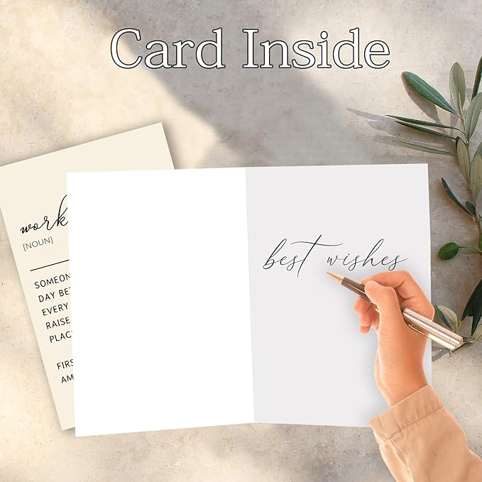 Work Bestie Definition Cards, Work Bestie Gifts for Women Coworker Partner, Birthday Gifts for Workmate