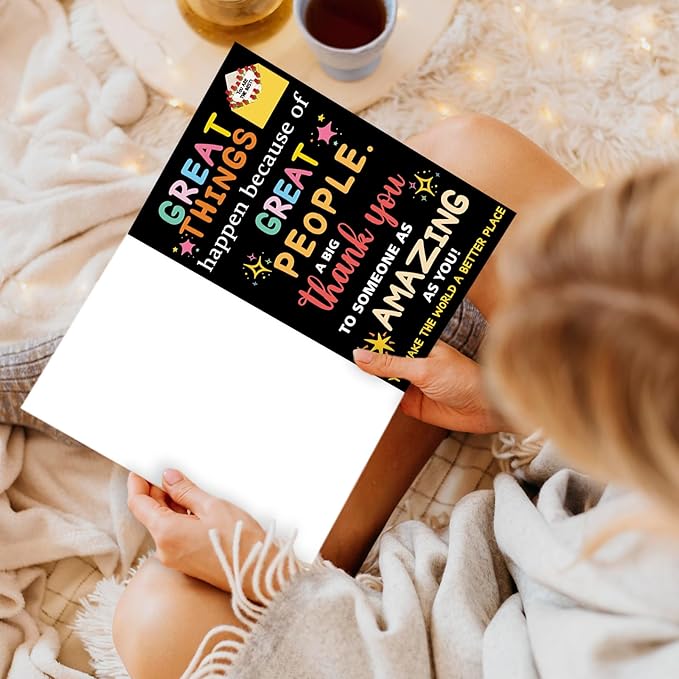Bright & Colorful Thank You Gift Card for Women, Men, Teachers, Bosses, Friends, Famil,School Counselor Gifts, Perfect for Appreciation Gifts with Envelope