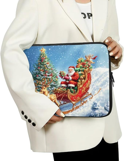 Christmas Deer Laptop Sleeve for Women 15 inch Lap Top Case Slightly Laptop Pouch with Humanize Design Computer Carrying Case Easy to Clean Laptop Accessories Reindeer Tablet Bag