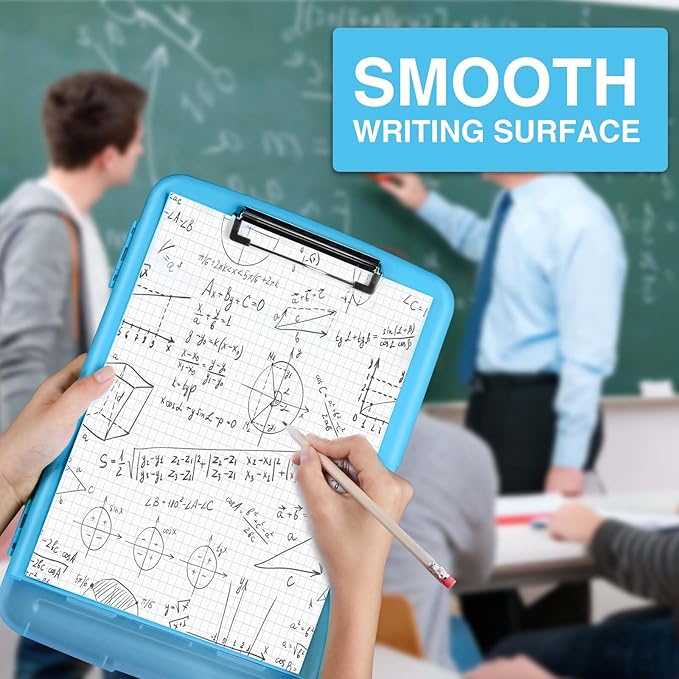 Sooez Clipboard with Storage, High Capacity Nursing Clipboards with Pen Holder, Heavy Duty Plastic Storage Clipboard with Low Profile Clip, Clipboard Folder, Teacher Must Haves, Office Supplies