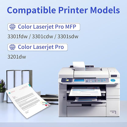 218A Toner Cartridges 4 Pack (No Chip) Compatible Replacement for HP 218A 218X for Color Laserjet Pro 3201dw MFP 3301fdw 3301cdw 3301sdw Printer Ink W2180A W2180X High Yield (BCMY, 4-Pack)