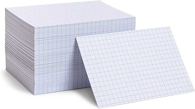 Stockroom Plus Grid Ruled Index Cards (4x6 Inches, White, 300 Pack)