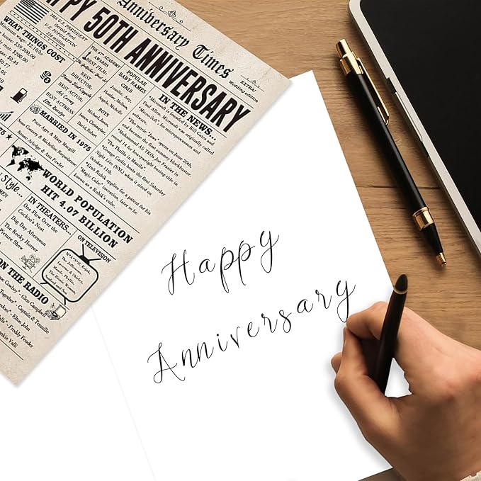 Jumbo 50th Anniversary Card for Women Men, Funny 50th Wedding Anniversary Decorations for Mom Dad, Romantic 50 Year Anniversary Card Gift for Wife Husband, Golden Wedding Gift