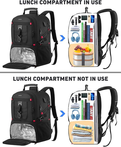 YAMTION 17.3 Inch Laptop Insulated Backpacks with Cooler Compartment,Men Work Cooler Backpack Insulated Lunch Bag for Teens Boys with Charging Port for Gym College Travel