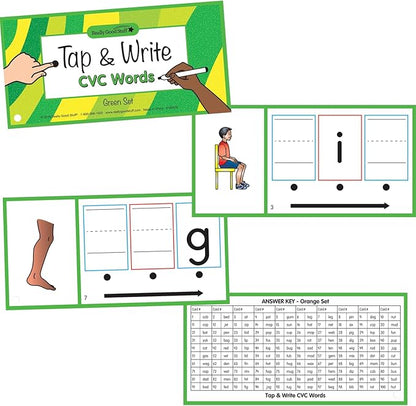 Really Good Stuff Tap and Write CVC Words - 120 Cards
