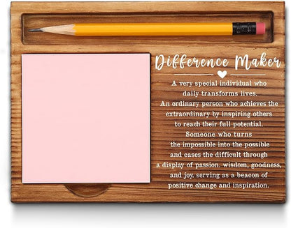Difference Maker Gifts Sticky Note Holder Thank You Appreciation Quote Gifts for Leader Boss Women Best Mom Mentor Coach Manager Coworker Employee Teacher Self-Stick Note Pad Holders GSH17