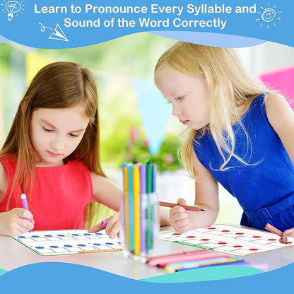 Aizweb 12 Pack Phonemic Awareness Dry Erase Board,9" x 12" Syllable Small Whiteboard,Speech Therapy Material Phonics Games,Science Reading Manipulative,Preschool Kindergarten Classroom Must Have