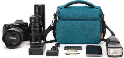 DOMISO Camera Bag Case Waterproof Anti-shock Shoulder Bag, Teal
