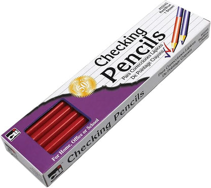 Charles Leonard Checking Pencil, Combination Red and Blue Colored Leads, 12/Box (65045)