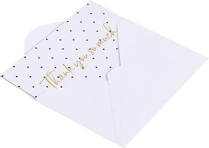 Amazon Basics Thank You Cards and Envelopes, 48 Count, Polka Dot and Stripe
