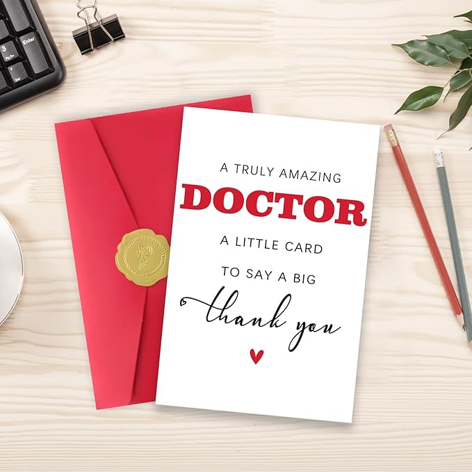 Thank You Doctor Card, Doctor Appreciation Gifts for Men Women, Appreciation Card for Hospital Medical Staff, Gifts for Doctors