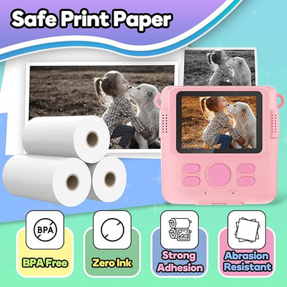 Printer Paper,12 Rolls for Kids Instant Print Camera,HD Printing Thermal Print Paper (12 Rolls)