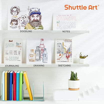 Shuttle Art Colored Retractable Gel Pens, 11 Unique Dark Vintage Ink Colors, Cute Pens 0.7mm Medium Point Quick Drying for Writing Drawing Journaling Note Taking School Office Home