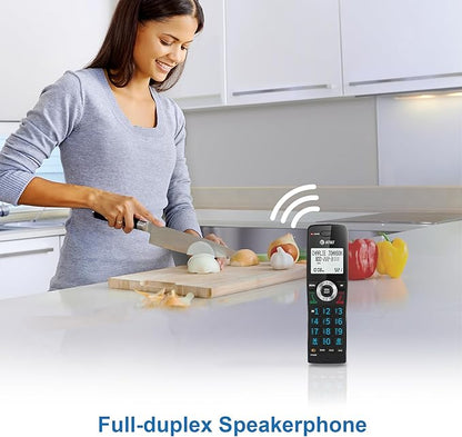 AT&T GL2101-1M DECT 6.0 Cordless Home Phone with Call Block, Caller ID, Full-Duplex Handset Speakerphone, 2" White Backlit Display, Lighted Keypad (Marble)