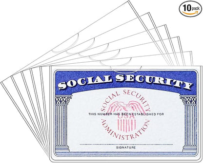 10 Pack Social Security Card Protector/Medicare Card Protector Sleeve/Social Security Card Holder/Credit Card Sleeves/Protective case for Drivers License、Credit Card 、SSN Card，3.8x2.32in., Clear