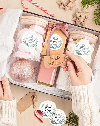 Phomemo 4X6'' Thermal Shipping Labels - Pack of 500 4x6 Fan-Fold Labels for Shipping Label, Address, Mail, Product Logo Label, Commercial Grade (White-Flower, 2''x2'' 500pcs)